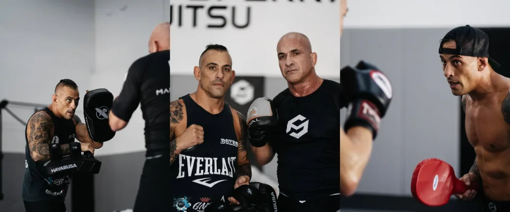 Coach Javier Oyarzabal teaching advanced kickboxing class at Mario Sperry Academy in Miami